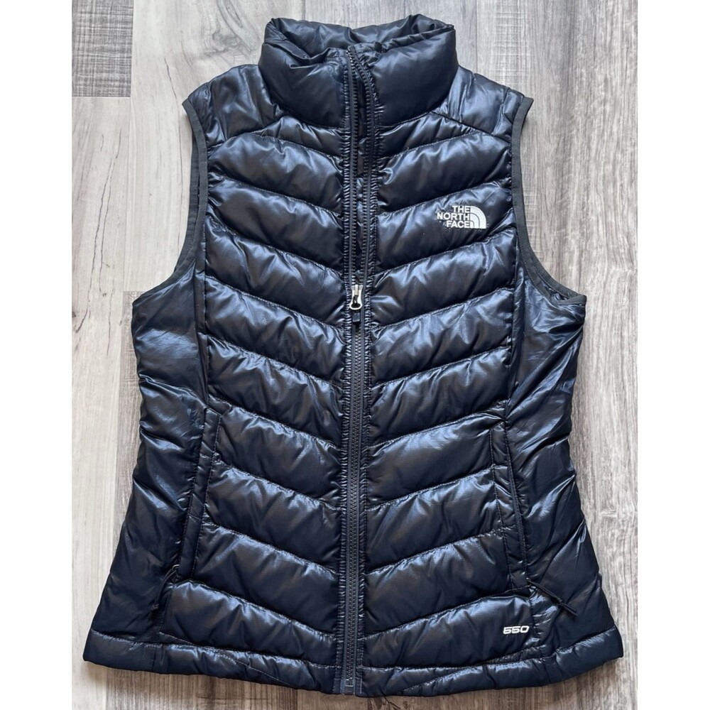 The North Face 550 Down Puffer Vest Womens Small Black Quilted Goose Down